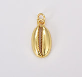 24K Gold Filled Cowrie Shell, Cowrie Shell Choker, Cowrie Shell Pendant, Cowrie Necklace, Beach Shell Pendant, DIY, Jewelry Making, 21x9mm, CP521