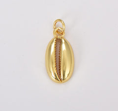 24K Gold Filled Cowrie Shell, Cowrie Shell Choker, Cowrie Shell Pendant, Cowrie Necklace, Beach Shell Pendant, DIY, Jewelry Making, 21x9mm, CP521
