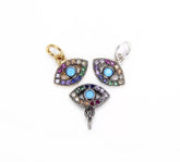 18K Gold Filled Evil Eye Necklace, Evil Eye Charm, Gold Evil Eye, Greek Evil Eye, Pave Evil Eye, Evil Eye Pendant, 11x10mm, CP527