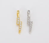 18K Gold Filled Micro Pave Lightning Bolt Charm, CP556A