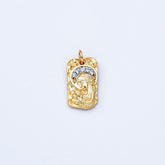 18K Gold Filled Virgin Mary CZ Micro Pave, Virgin Mary Necklace, Virgin Mary Pendant, Our Lady Of Guadalupe Virgin Mary Charm 17x10mm, CP561