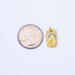 18K Gold Filled Virgin Mary CZ Micro Pave, Virgin Mary Necklace, Virgin Mary Pendant, Our Lady Of Guadalupe Virgin Mary Charm 17x10mm, CP561