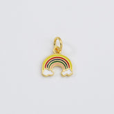 14K Gold Filled Micro Pave Rainbow Charm, Rainbow and Cloud Pendant, Rainbow Charms For Bracelets, 10x10mm, CP562
