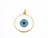 18K Gold Filled Turquoise Blue Enamel Evil Eye Charm, Enamel Evil Eye Charm, Turkish Evil Eye, Evil Eye Charm, 20x26mm, CP641