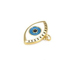 14K Gold Filled Turquoise Blue Enamel Evil Eye Charm, Enamel Evil Eye Charm, Turkish Evil Eye, Evil Eye Charm Necklace, 23x19mm, CP652