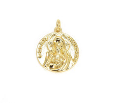 22K Gold Filled Round Jesus Pendants, Gold Pendant Jesus Round Medallion Charms Necklace, Holy Face Of Jesus Jewelry Necklace 22x17mm, CP664