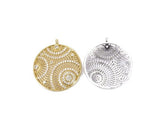 14K Gold Filled Medallion Starburst Charm Pendant, CP802