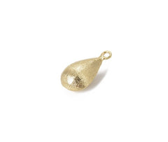 14K Gold Filled Teardrop Charm, Brushed Finish Gold Drop Beads, Teardrop Pendant, White Gold/Gold Tear Drop Charm 20x11mm, CP803