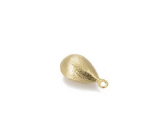 14K Gold Filled Teardrop Charm, Brushed Finish Gold Drop Beads, Teardrop Pendant, White Gold/Gold Tear Drop Charm 20x11mm, CP803