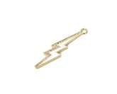 24K Gold Filled Cubic Zirconia Enamel Lightning Bolt Charm, Charm Necklace, Bolt Necklace, Enamel Charm, Lightning Bolt, Necklace Pendant, 43x11mm, CP804