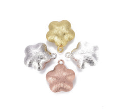 18K Gold Filled Clover Charm, Four Leaf Clover Charm, Brushed Gold Finish Clover Charm for Bracelet Necklace Earrings jewelry CP809