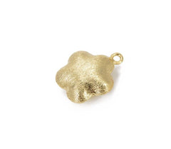 18K Gold Filled Clover Charm, Four Leaf Clover Charm, Brushed Gold Finish Clover Charm for Bracelet Necklace Earrings jewelry CP809