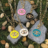 18K Gold Filled Enamel Evil Eye Charm, Cubic Zirconia Micro Pave Evil Eye Pendant, White Black Turquoise Yellow Evil Eye Charm, 31x23mm, CP827A