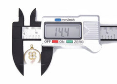 24K Gold Filled Freshwater Pearl Clover Charm Pendant CZ, Four Leaf Clover, Good Luck Charm, Clover Charms, Clover Necklace, 18x14mm, CP842