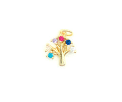 24K Gold Filled Multiple Cubic Zirconia Tree Of Life Charm, Tree Of Life Charm, Tree Of life Pendant, Tree Charms, Family Tree, Cubic Zirconia, 38x25mm, CP844