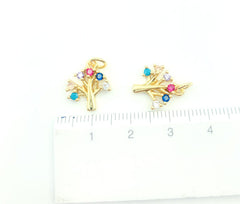 24K Gold Filled Multiple Cubic Zirconia Tree Of Life Charm, Tree Of Life Charm, Tree Of life Pendant, Tree Charms, Family Tree, Cubic Zirconia, 38x25mm, CP844