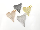 24K Gold Filled Large Heart Charm Pendant CZ Micro Pave, Heart Charm, Heart Pendant, Heart Necklace, Cubic Zirconia, 50x31mm, CP846
