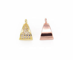 18K Gold Filled Pendant Bail, Cubic Zirconia Micro Pave Triangle Pendant Bail Clasp, Clasp, Closure Clasp, Cubic Zirconia, 12x8mm, CP849