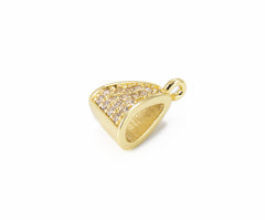 18K Gold Filled Pendant Bail, Cubic Zirconia Micro Pave Triangle Pendant Bail Clasp, Clasp, Closure Clasp, Cubic Zirconia, 12x8mm, CP849