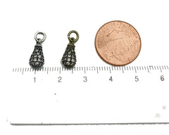 14K Gold Filled Antique Teardrop Charm Pendant CZ Micro Pave, Teardrop Charm, Teardrop Pendant, Tear Drop Pendant, 18x11mm, CP887