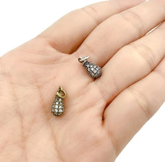 14K Gold Filled Antique Teardrop Charm Pendant CZ Micro Pave, Teardrop Charm, Teardrop Pendant, Tear Drop Pendant, 18x11mm, CP887