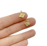 24K Gold Filled Evil Eye Charm, Gold Plated Evil Eye, Evil Eye Pendant, Evil Eye Necklace, Evil Eye, Charm Necklace, Charm Bracelet, 10x10mm, CP906