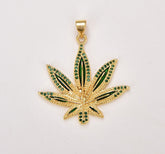 24K Gold Filled Marijuana Leaf Charm Pendant, Cannabis Leaf, Marijuana Charm, Cannabis Charm, Leaf Charm, Cannabis, Jewelry Charm, 30mm, CP912