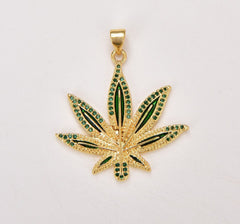 24K Gold Filled Marijuana Leaf Charm Pendant, Cannabis Leaf, Marijuana Charm, Cannabis Charm, Leaf Charm, Cannabis, Jewelry Charm, 30mm, CP912