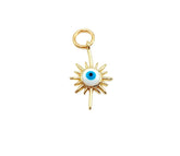 24K Gold Filled Evil Eye Charm Pendant CZ Micro Pave, Evil Eye Necklace, Evil Eye Bracelet, Cubic Zirconia, Evil Eye, 9mm, CP915