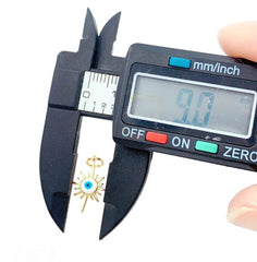 24K Gold Filled Evil Eye Charm Pendant CZ Micro Pave, Evil Eye Necklace, Evil Eye Bracelet, Cubic Zirconia, Evil Eye, 9mm, CP915