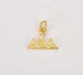 24K Gold Filled Mountain Charm, Mountain Pendant, Charm Bracelet, Charm Necklace, Mountain Necklace, Mountain Bracelet, Charm, 10mm, CP916
