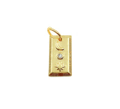 18K Gold Filled Moon Star Sun Charm, CP917