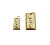 18K Gold Filled Moon Star Sun Charm, CP917