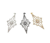 24K Gold Filled North Star Charm Pendant CZ, North Star Charm, North Star Necklace, Star Charm, Star Pendant, Charm, Cubic Zirconia, 50x18mm, CP919