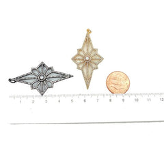 24K Gold Filled North Star Charm Pendant CZ, North Star Charm, North Star Necklace, Star Charm, Star Pendant, Charm, Cubic Zirconia, 50x18mm, CP919