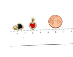 24K Gold Filled Enamel Heart Charm CZ, Heart Charm, Heart Pendant, Heart Necklace, Cubic Zirconia, 14x10mm, CP923