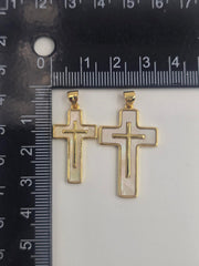24K Gold Filled Shell Cross Charm Pendant, Crucifix Charm, Cross Charm, Cross Pendant, Mother Of Pearl, Charm Necklace, Small, Medium, Large, CP924