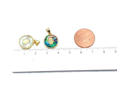 24K Gold Filled Abalone Shell Hamsa Hand Charm Pendant, Mother Of Pearl, Hamsa Charm, Charm Necklace, Charm Bracelet, Charm, 19x13mm, CP933