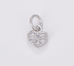 24K Gold Filled Small Heart Charm Pendant CZ Micro Pave, Heart Charm, Heart Pendant, Heart Necklace, Cubic Zirconia, 9x6mm, CP936