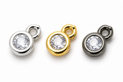 Gold Filled CZ Charm Pendant, Jewelry Making Supply, DIY Necklace or Bracelet Link, Minimalist Gift for Crafters, CP946A
