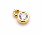 Gold Filled CZ Charm Pendant, Jewelry Making Supply, DIY Necklace or Bracelet Link, Minimalist Gift for Crafters, CP946A