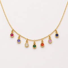 Gold Filled Birthstone Charm Pendant, Personalized Crystal Jewelry, Dainty Custom Initial Necklace Accessory, Gift for Women, CP946