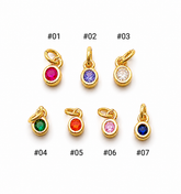 Gold Filled Birthstone Charm Pendant, Personalized Crystal Jewelry, Dainty Custom Initial Necklace Accessory, Gift for Women, CP946