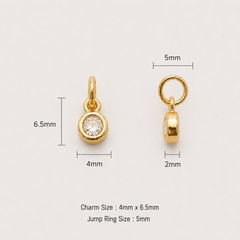 Gold Filled Birthstone Charm Pendant, Personalized Crystal Jewelry, Dainty Custom Initial Necklace Accessory, Gift for Women, CP946