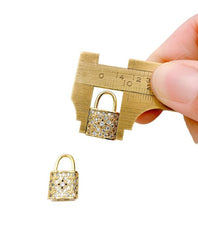 24K Gold Filled Padlock Cubic Zirconia Micro Pave Charm Pendant, Lock Charm, Padlock, Padlock Necklace, Charm Bracelet, Cubic Zirconia, Charm, 18x12mm, CP949