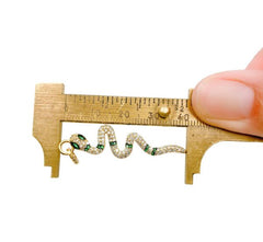 Silver Snake Necklace, Colored Cubic Zirconia Snake Jewelry, Vine Snake Pendant Snake Charm, Serpent CZ Micro Pave, Snake Animal Jewelry 44x10mm, CP955