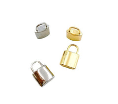 24K Gold Filled Padlock Charm Pendant, Lock Charm, Padlock Necklace, Charm Bracelet, Padlock Gold and Rhodium Plated Charm Pendant, 17x11mm, CP961