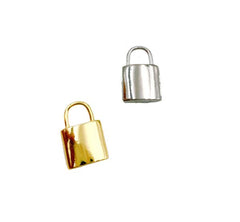 24K Gold Filled Padlock Charm Pendant, Lock Charm, Padlock Necklace, Charm Bracelet, Padlock Gold and Rhodium Plated Charm Pendant, 17x11mm, CP961