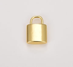 24K Gold Filled Padlock Charm Pendant, Lock Charm, Padlock Necklace, Charm Bracelet, Padlock Gold and Rhodium Plated Charm Pendant, 17x11mm, CP961
