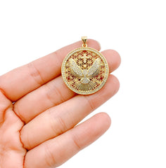 24K Gold Filled Peace Dove CZ Micro Pave Charm Pendant, Dove Charm, Holy Spirit, Christian Charms, Holy Spirit Necklace, Cubic Zirconia, 31x29mm, CP963